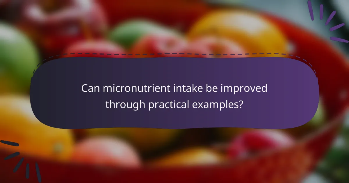Can micronutrient intake be improved through practical examples?