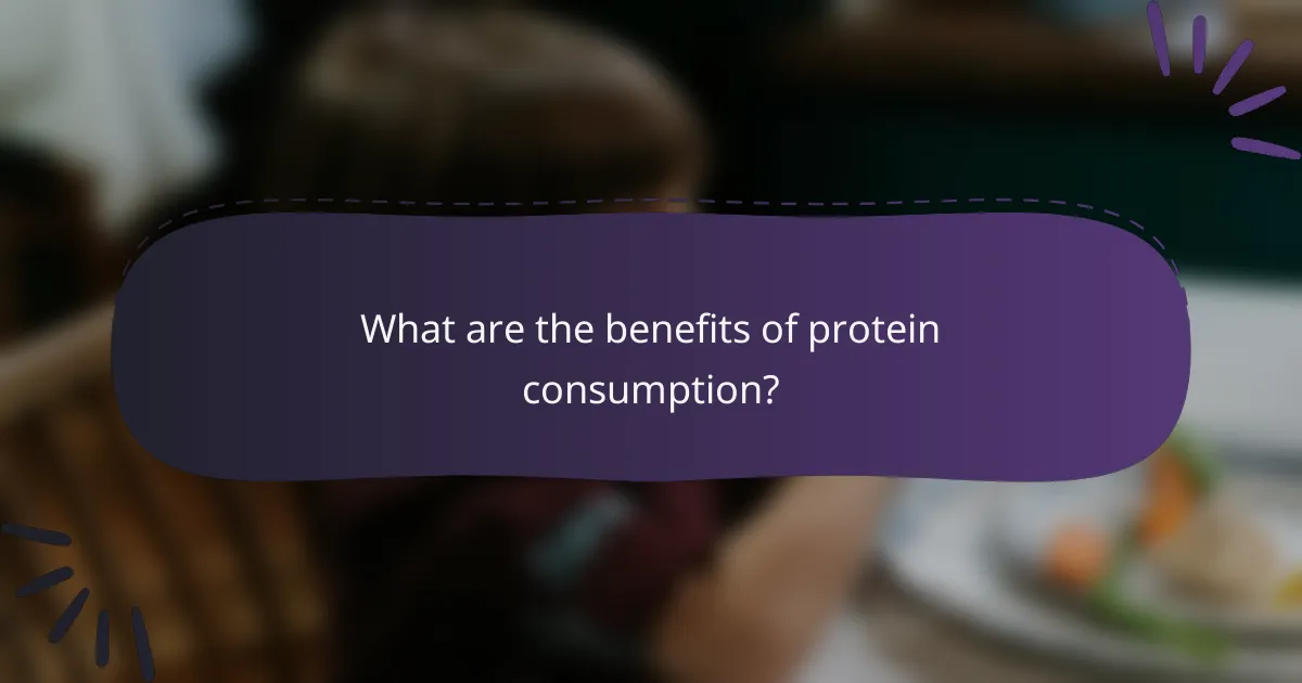 What are the benefits of protein consumption?